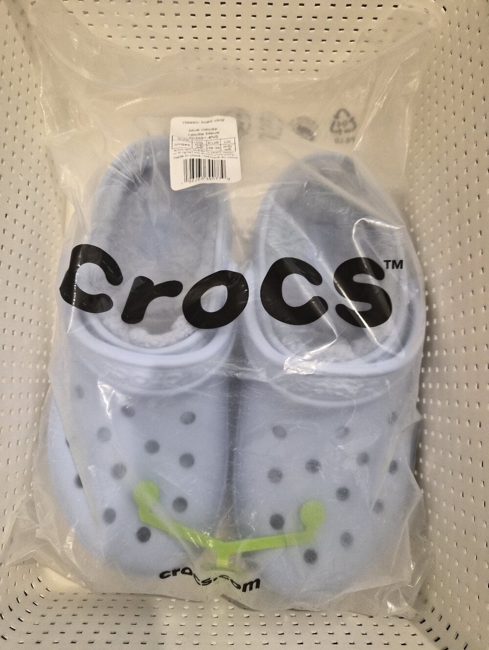 *NWT* [Crocs] Classic Lined Clog In Blue Calcite, Size M6/W8, Light, Sky Blue